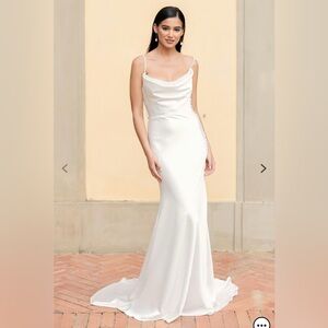Garrance - Ivory Satin Wedding Gown
